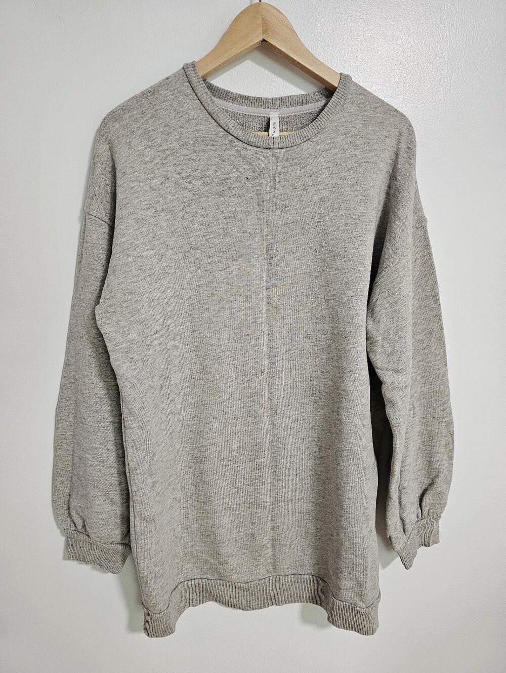Babaton Aritzia Angelica Oatmeal Sweatshirt Dress Size S Cotton Sweater - Picture 2 of 9
